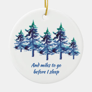 Snowy Trees met de hand geïllustreerde poëzie Keramisch Ornament