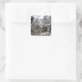 Snowy Trees Vierkante Sticker (Tas)
