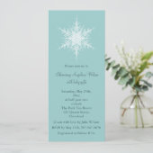 Snowy Turquoise Baby shower Invitation Kaart (Staand voorkant)