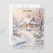 Snowy Village Kerstfeest Briefkaart (Voorkant / Achterkant)