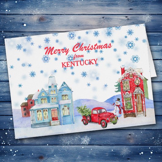 Snowy Village van Kentucky-kerstkaart