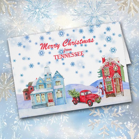 Snowy Village van Tennessee-kerstkaart