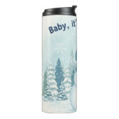 Snowy Watercolor Serenity Thermosbeker (Gedraaid links)