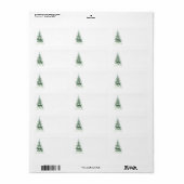 Snowy Waterverf Pine Boom Blank DIY Print Address Etiket (Full Sheet)