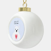 Snowy White Beer Keramische Bal Ornament (Rechts)