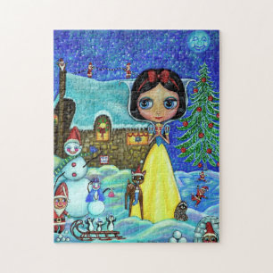 Snowy White Kerstmis Big Eye Doll Deer Elves Cute Legpuzzel