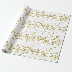 Snowy White Kerstmis Glitter Glam Holiday Cadeaupapier