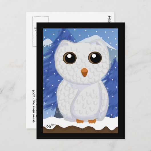 Snowy White Owl Briefkaart (Voorkant / Achterkant)