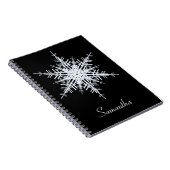 Snowy White Snowflake Notitieboek (Rechterzijde)