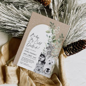 Snowy Winter Animals Boho Arch Baby shower Kaart