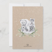 Snowy Winter Animals Boho Arch Baby shower Kaart (Achterkant)