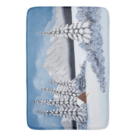 Snowy Winter Badmat (Voorkant Verticaal)