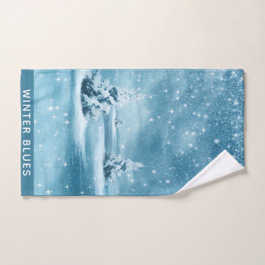 SNOWY WINTER BLUES (Serviette à main)