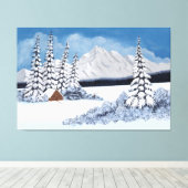 Snowy Winter Canvas Afdruk (Insitu (Houten vloer))
