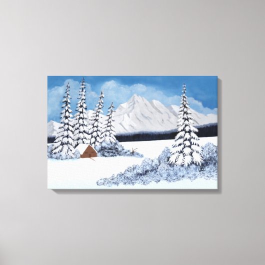 Snowy Winter Canvas Afdruk (Voorkant)