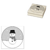 Snowy Winter Day Snowman Rubberstempel (Gestempeld)