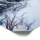 Snowy Winter Forest Path With Footprints Hiking Poster (Hoek)
