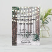 Snowy Winter Forest Wedding Invitation Kaart (Staand voorkant)