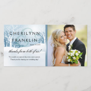 Snowy Winter Foto Dank u voor het ijsblauw Bedankkaart