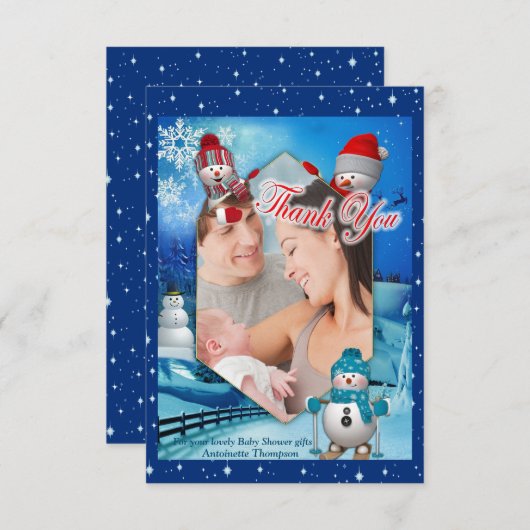 Snowy Winter Holiday Hartelijk dank Bedankkaart (Voorkant / Achterkant)