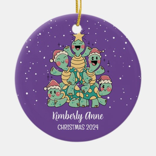 Snowy Winter Holiday Keramisch Ornament (Voorkant)