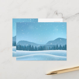 Snowy Winter Landschap Briefkaart