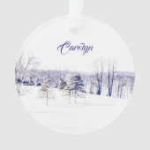 Snowy Winter Landschap Ornament (voorkant)