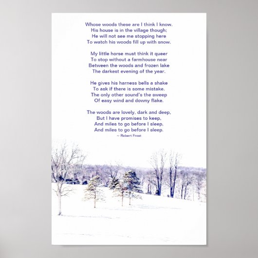 Snowy Winter Landschap Poster (Voorkant)