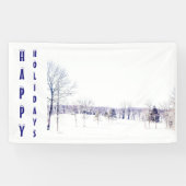 Snowy Winter Landschap Spandoek (Horizontaal)