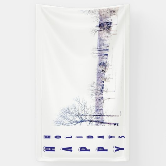 Snowy Winter Landschap Spandoek (Verticaal)