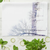 Snowy Winter Landschap Theedoek (Gevouwen)