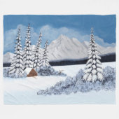 Snowy Winter Large Fleece Blanket Deken (Voorkant (Horizontaal))
