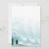 Snowy Winter Morning Blue Hues Faire-part de maria (Dos)