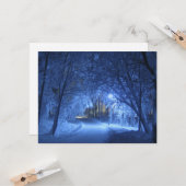 Snowy Winter Night Kaart (Voorkant / Achterkant in situ)