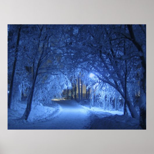 Snowy Winter Night Poster (Voorkant)