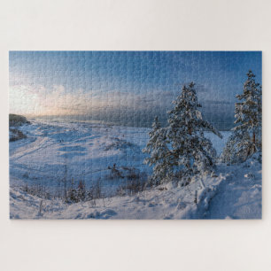 Snowy winter Oostzeekust zee Legpuzzel
