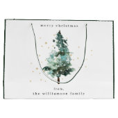 Snowy Winter Pine Tree kerstcadeau Groot Cadeauzakje (Achterkant)