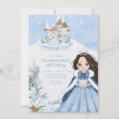 Snowy Winter Princess Tea Party Invitation Kaart (Voorkant)