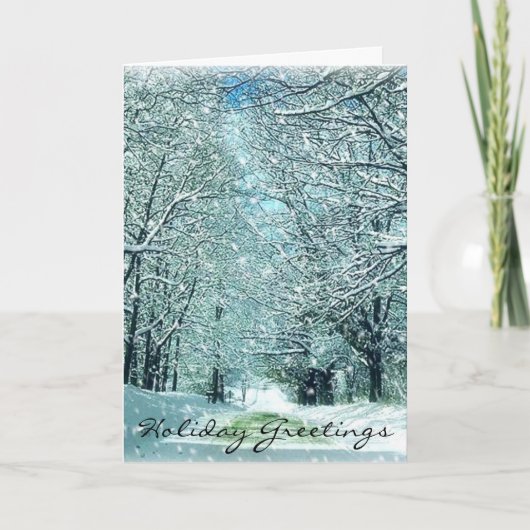 Snowy Winter Road Christmas Kaart (Voorkant)