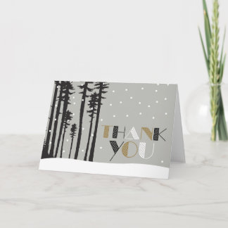 Snowy Winter Scene Dank je wel kaart