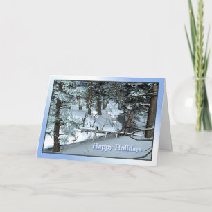 Snowy Winter Scene Feestdagen Kaart