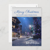Snowy Winter Scene Joyeux Noël Carte postale (Devant / Derrière)