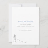 Snowy Winter Ski Pas getrouwd Paar Zwart Wit Save The Date (Achterkant)