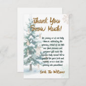 Snowy Winter Tree Baby Shower Bedankkaart (Voorkant / Achterkant)