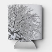 Snowy Winter Tree Branches Blikjeskoeler (Achterkant)