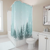 Snowy Winter Trees Douchegordijn (In situ)