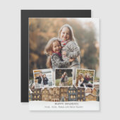 Snowy Winter Village Vier-foto Collage (Voorkant / Achterkant)