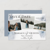 Snowy Winter Waterverf Was foto sparen de datum Aankondiging (Voorkant / Achterkant)