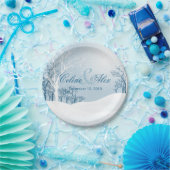 Snowy Winter Wedding Papieren Bordje (Feest)