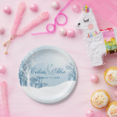 Snowy Winter Wedding Papieren Bordje (Feest)